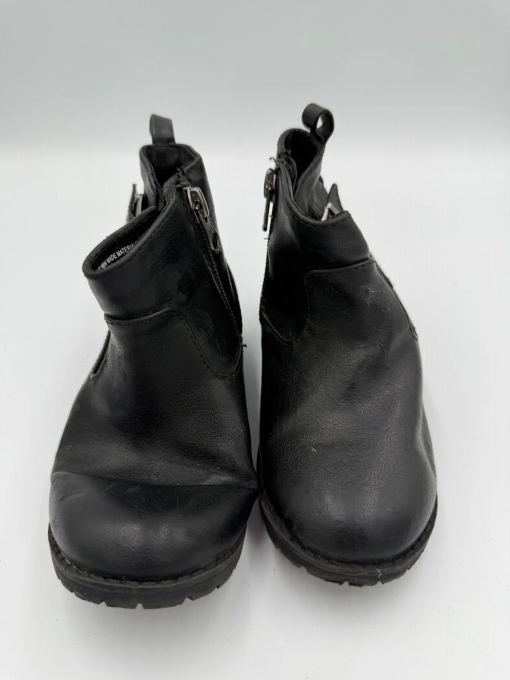 Cat & Jack Toddler Girls 10 Black Kids Ankle Zip Up Boots with Buckle Shoe